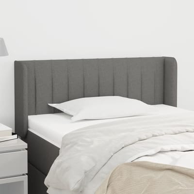 vidaXL - Hoofdbord - met - randen - 103x16x78/88 - cm - stof - donkergrijs