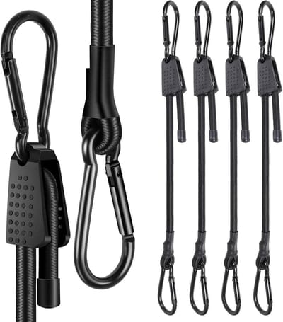 Spanrubber met haak - Expander banden - Bagage vastzetten - Verstelbare lengte - 100 cm - Zwart