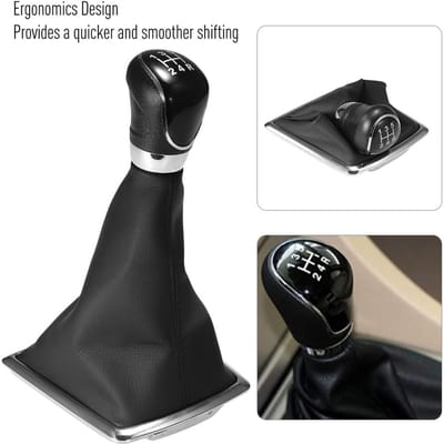 Gear Shift Cover 5-Speed Manual Transmission Gear Shift Stick Knob Dust-proof Cover for Ford Focus black