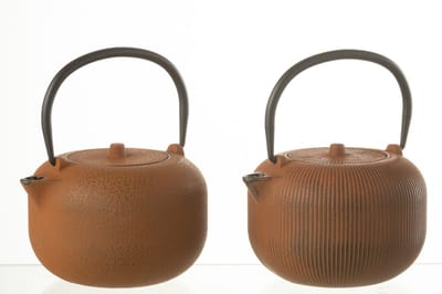 J-Line theepot - metaal - bruin - 2 stuks