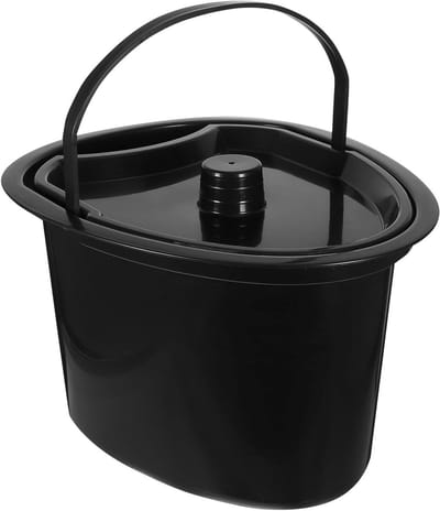 5 liter commode emmer met deksel - draagbaar toilet voor volwassenen of senioren 104 - voor kamperen, wandelen, roadtrip