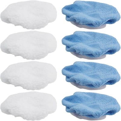 Auto Polijstpads Set - Buffer Hoesjes - Voertuig Reinigen - Wasbaar Herbruikbaar - 8 Stuks 150mm - Blauw Wit