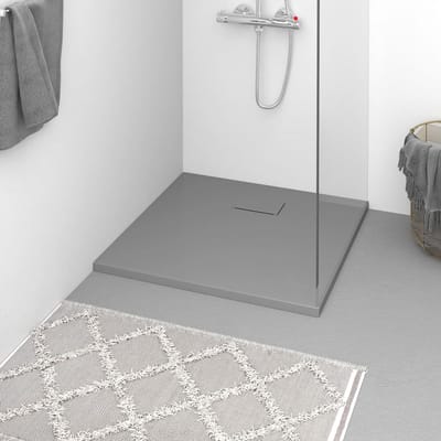 vidaXL - Douchebak - 90x90 - cm - SMC - grijs