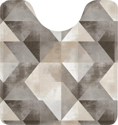 WC mat met uitsparing 55x60 cm - Antislip - Geometrisch - Motief - Aardetinten - Toiletmat met uitsnijding - Vloermat - Douchemat - Toilet tapijt - Toiletmatten