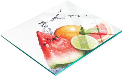 Multifunctionele decoratieve glazen snijplank voor de keuken, grapefruit en water, 60x52 cm