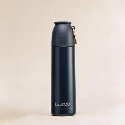 Dzukou Umium - Thermosfles - RVS - 500 ml - Zwart - Lekvrij