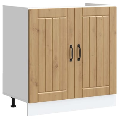 vidaXL - Spoelbakonderkast - Lucca - bewerkt - hout - artisanaal - eikenkleur