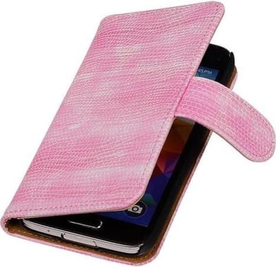 Hoesje voor Samsung Galaxy S5 mini Bookstyle - Mini Slang Roze