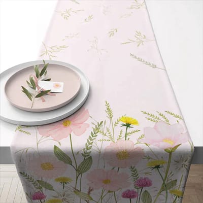 Ambiente Tafelloper 40 x 150 cm, Pastel Bloemen Roze