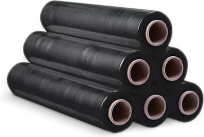 Handwikkelfolie Stretchfolie Zwart - 50cm x 300m x 20my