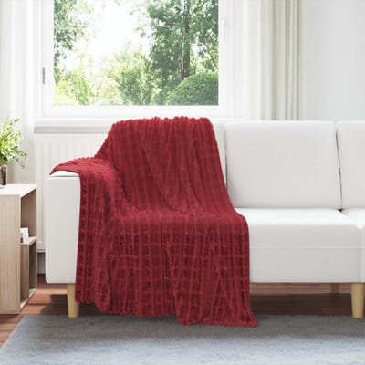 vidaXL Gooi Deken Bordeaux Rood 150 x 130 cm 0.5 kg Fleece