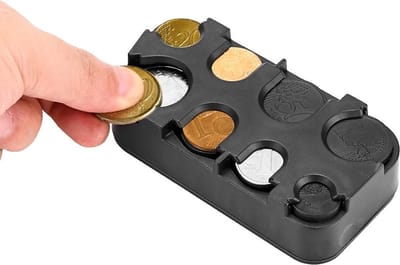 Munthouder - Munten sorteren - Handige muntenhouder voor in de auto - Parkeergeldhouder - Munthouder voor euro's- Voor 1 cent t/m 2 euro - Geldhouder / Dispenser - LOUZIR