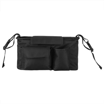 Kinderwagen Organizer - Baby Tas - Onderweg Boodschappen - Afritsbare Portemonnee - 30 x 16 x 15 cm - Zwart