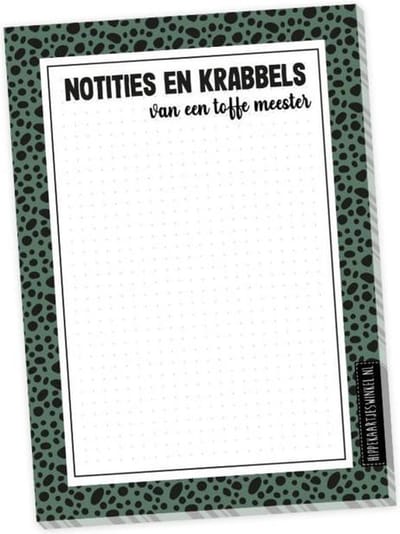 Notitieblok meester - cadeau meester - einde schooljaar - meesterdag - A6 notitieblok