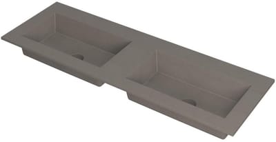 INK Kraft Wastafel Dubbele Bak Zonder Kraangaten - 1400x450x10 mm - Quartz Beton