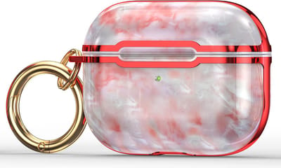 Case cover - Apple Airpods 3 - roze rood - siliconen marmer patroon