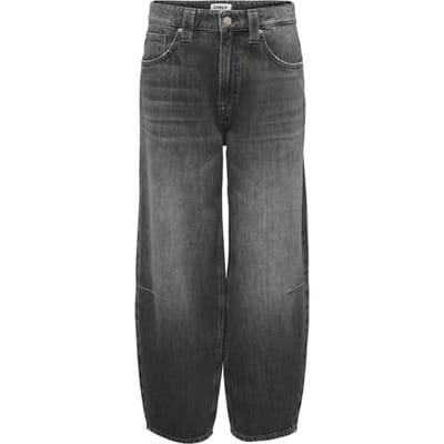 Only Jeans Onlfrankie Hw Ank Barrel Dnm Dot Wb 15370775 Washed Black Dames Maat - W25 X L32