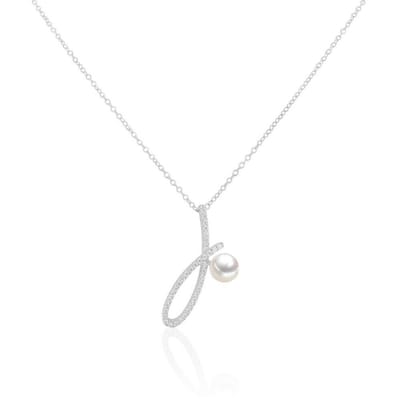 Luna-Pearls - 216.1007 - Ketting - Dames - 925er Zilver gerhodineerd - Zoetwatercultuurparel en Zirkonia - 45cm