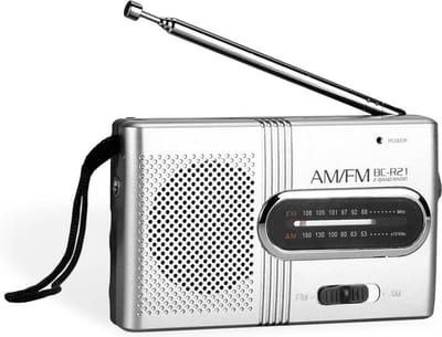 Mini draagbare radio, 2-band, FM/AM met hoofdtelefoonaansluiting, kleine transistorradio, BC-R22, zakradio