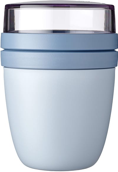 Mepal Lunchpot mini Ellipse - 300 ml - Yoghurt en Muesli beker to go - Geschikt voor vriezer. magnetron en vaatwasser - Nordic blue