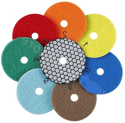 Diamant Polijstpads Set - Schuurschijven Slijpen - Steen Bewerken - Droog Gebruik - 7 Stuks 3 Inch - Niet Gespecificeerd