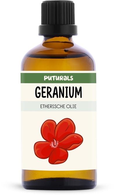 Puturals Geranium Olie 100% Natuurlijk - 100ml - Puur en Vegan - Geranium Olie voor Huid, Haar en Aromatherapie