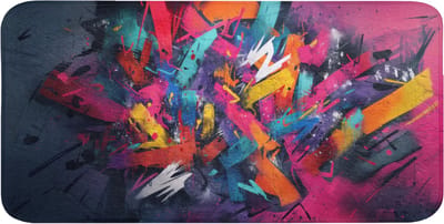 WC mat 120x60 cm - Antislip - Abstract - Explosie - Neonkleuren - Toiletmat - Vloermat - Douchemat - Toilet tapijt - Toiletmatten