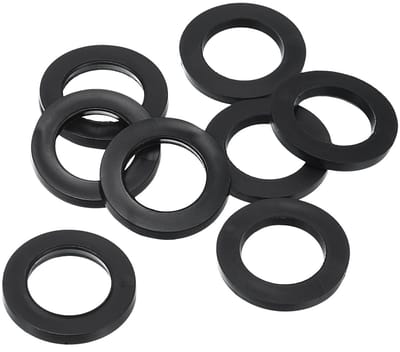 Rubber Flat Washers 15mm ID 23mm AD - 8 Stuks Sealing Ringen voor Waterleidingen en Slangen, Zwart