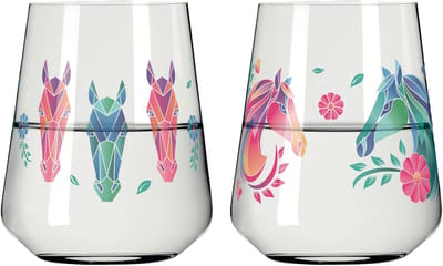 Ritzenhoff Waterglazen - Geometrisch Paard Design - 2 Stuks - Kristalglas - 510 ml - Drinkglazen voor Water, Limonade, Sap & Cocktails - Geschikt voor de Vaatwasser