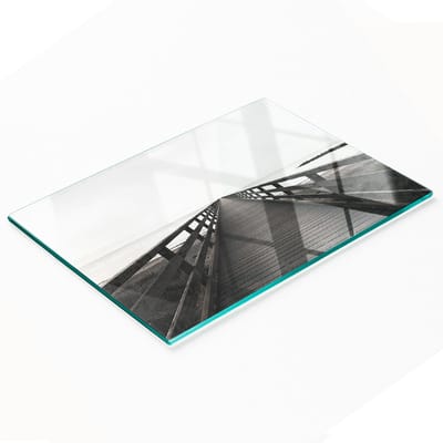 Keukenplank van gehard glas met decoratieve afbeeldingen, houten Molo 80x52 cm