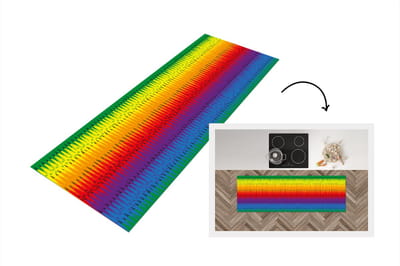 Keukenloper - Loper keuken - Patronen - Regenboog - Abstract - 150x50 cm - Keukenloper vinyl