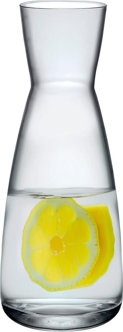 Bormioli Rocco Drank/water karaf of kleine vaas - glas - transparant - D10 cm x H25 cm - 1000 ML - bloemenvaas - voedsel geschikt