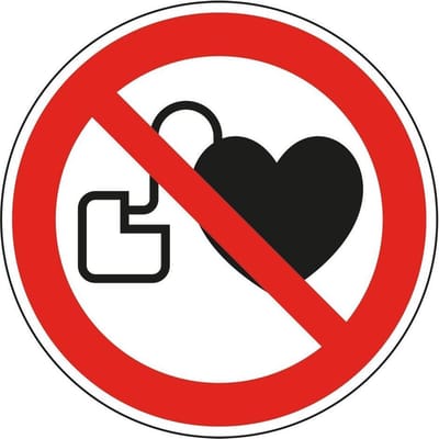Verboden voor pacemakers bord - kunststof - P007 300 mm