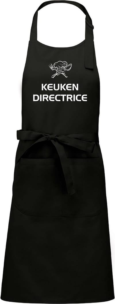 Mijncadeautje - Luxe schort - Keukendirectrice - zwart
