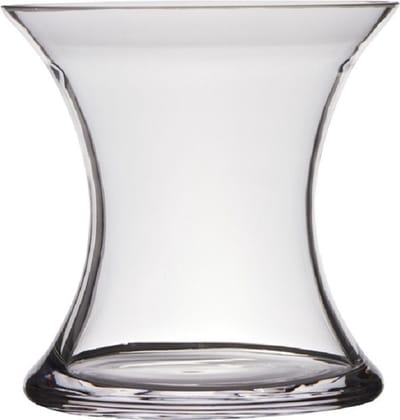 Hakbijl Glass Vaas - transparant - x-vorm - glas - 15 x 15 cm - Bloemen - boeketten - binnen gebruik