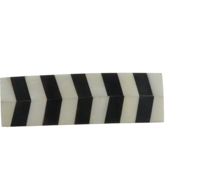 Behave - Haarspeld - Chevron retro stijl - Zwart - Wit - 8 cm