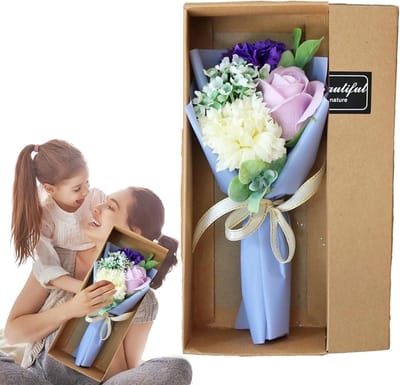 Zeepbloemen boeket - Kunstbloemen geschenk - Decoratie voor feesten - Handgemaakt met zorg - 68 x 107 x 68 cm