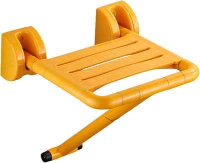 Opvouwbare douchestoel - Opklapbaar zitje - Veilig douchen - Met nachtlampje - 35.5 cm breed - Geel