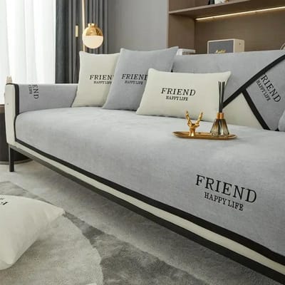 Antislip Chenille Bankmat Effen Kleur Bankhoes voor Woonkamer Luxe Hoekbank Kussen Zitkussen Thuisbeschermingshoezen 1pc 45x45 pillowcase