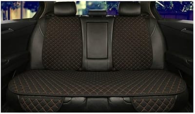 KZQ Autostoelkussens - rugleuning driedelige set - beschermkussens - autostoelhoezen - linnen - universeel - voor- en achterkussens - beschermkussens rugleuning - geschikt voor auto-interieur - zwartgoud