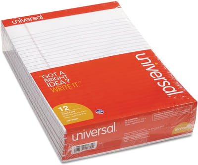 Gestreept Kladblok Letterformaat Legaal Geschreven 50 Vellen Wit Pack van 12