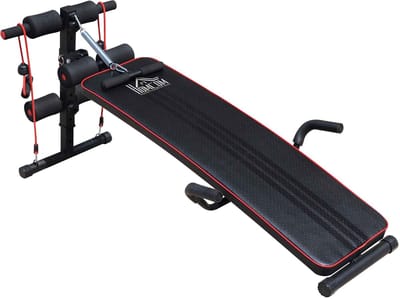 CORE Fitness Buikbank - Core training - Fitnessbank - Verstelbaar & Multifunctioneel - 137x55x50-68cm - Zwart/Rood