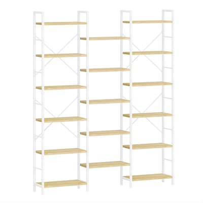 Boekenkast – Voor Woonkamer – Staande Kast met 17 Planken, 6 Niveaus, Verstelbare Afstand, Maximale Belastbaarheid 340 kg – Wit