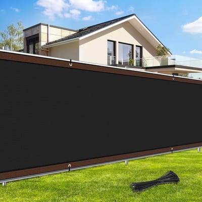Dailygoods - NZQXJXZ Schaduw- en privacyscherm, 1,8 x 15 m, inkijkbescherming voor tuin, buiten, wind- en uv-bestendig, schaduwstof voor tuin, terras, balkon, met inslagringen en kabelbinders
