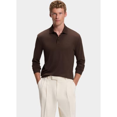 BOSS Black Polo lange mouwen heren Bruin Pado 30 10241542 01 50468392/209