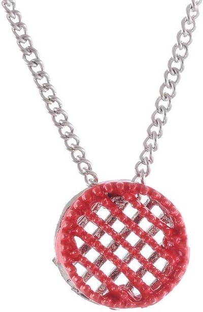 Behave - Ketting met decoratief cirkeltje met blauw design - Modeaccessoire voor casual looks