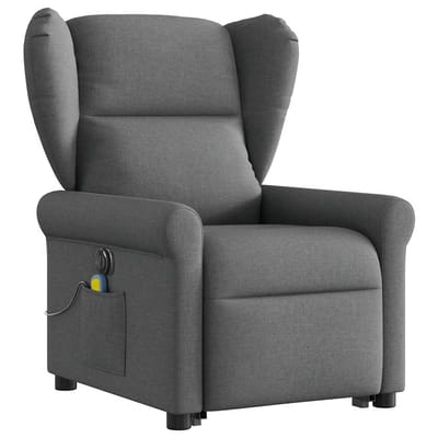 vidaXL - Sta-op-massagestoel - elektrisch - verstelbaar - stof - donkergrijs