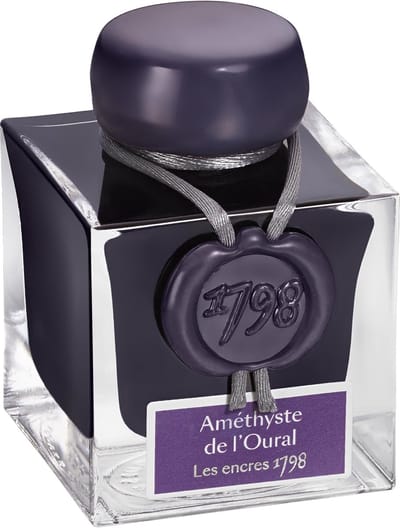 Jacques Herbin Vulpen inkt - Inkt 1798 - Améthyste de l'Oural - 50 ml - Paars - zilveren glitters