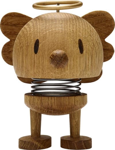 Hoptimist Angel Bumble Beeldje - S - Eikenhout - Engel Beeldje & Houten Kerstmis Decoratie voor Woonkamer of Kantoor - Leuk Kerst Cadeau Idee voor Mannen, Vrouwen en Kinderen