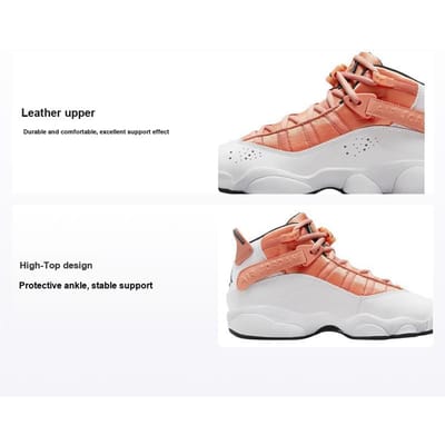 Air Jordan 6 Rings GS Light Madder Root Baskets Enfant Rose Brun-Clair Noir DM8963-801 36.5 brown